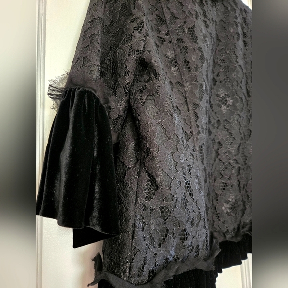 Velvet and Lace Tie Front Blazer - Picture 7 of 7